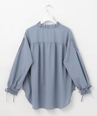 Feroux 【洗える】フリルシャツ ブラウス ブルー系