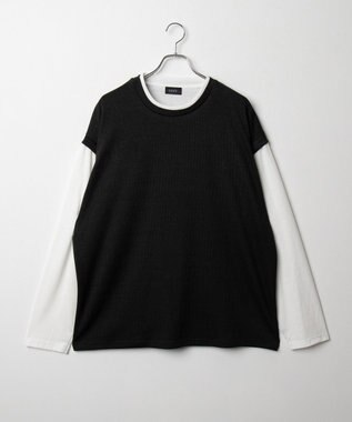 WEGO フェイクレイヤードベストT（LS） ブラック中濃色