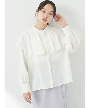 earth music&ecology ケープカラーブラウス