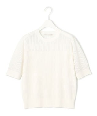 ICB L 【洗える】 レースニットトップス オフホワイト系