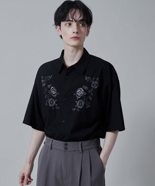 WEGO TRフラワーモチーフシャツ（S） 柄2