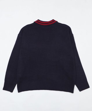 WEGO ラインポロニットプルオーバー ネイビー