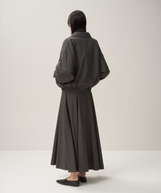 ATON VINTAGE NYLON TWILL | フレアスカート CHRACOAL GRAY