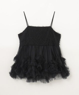GRACE CONTINENTAL チュールフリルキャミソール ブラック