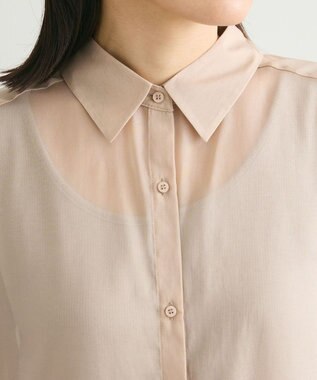 Green Parks シアーシャイニーシャツ Beige