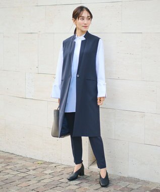 セレモニーにも】＜亀恭子さんコラボ＞スタンドカラーロングベスト