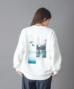 WEGO 【ユニセックス着用ITEM】アクセ付きフォトグラフィックプルオーバー ホワイト