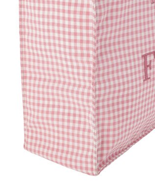 Maison de FLEUR ブランドロゴ刺繍ギンガムスクエアトート Pink