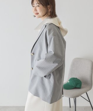 AMERICAN HOLIC オーバーサイズテーラージャケット Stripe Gray