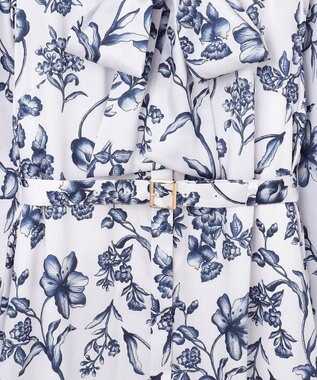 GRACE CONTINENTAL オリエンタルフラワープリントワンピース ホワイト