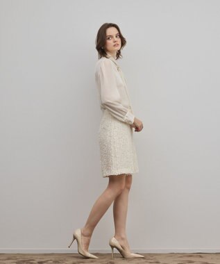 GRACE CONTINENTAL ストライプボウブラウス ベージュ