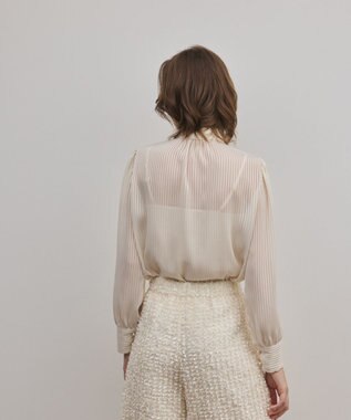 GRACE CONTINENTAL ストライプボウブラウス ベージュ