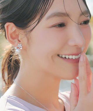 Tiaclasse 【金属アレルギー対応】ブルースターパールピアス・イヤリング イヤリング：シルバー