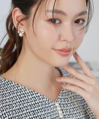 Tiaclasse 【金属アレルギー対応】ブルースターパールピアス・イヤリング イヤリング：ピンクゴールド