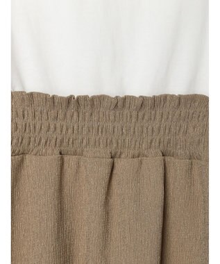 Green Parks ７分袖ビスチェドッキング風カットプルオーバー Beige