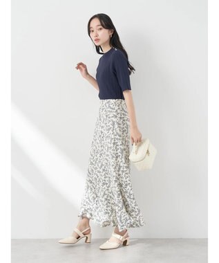 earth music&ecology ショルダーボタンリブニットプルオーバー Dark Navy