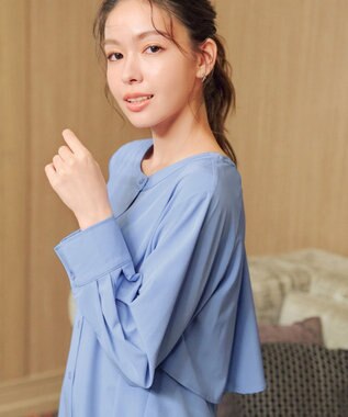 Tiaclasse L バックフレアヨークチュニック サックス