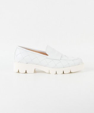 BONTRE 【LucaGrossi/ルカグロッシ】厚底レザー編み込みローファー/K356M-USO ホワイト