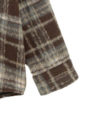 AMERICAN HOLIC フード付きシャギーチェックシャツ Navy