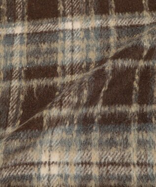 AMERICAN HOLIC フード付きシャギーチェックシャツ Navy