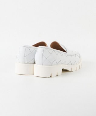 BONTRE 【LucaGrossi/ルカグロッシ】厚底レザー編み込みローファー/K356M-USO ホワイト