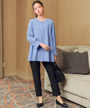 Tiaclasse L バックフレアヨークチュニック サックス