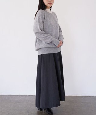 TOQUE 〈大草直子さんアドバイザー〉ベビーアルパカ×ウール縮絨ニットラグランスリーブ グレー