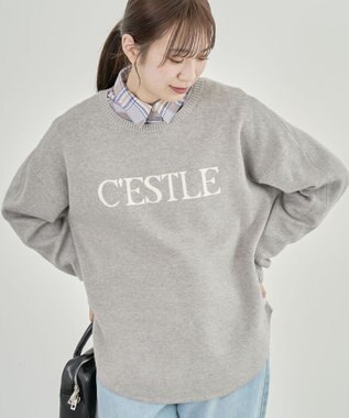 Green Parks もちやわロゴニットプルオーバー Gray Mixture