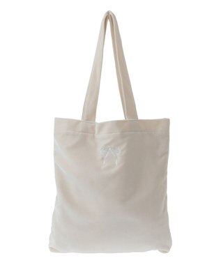 earth music&ecology 【WEB限定】ベロアトートバッグ Ivory