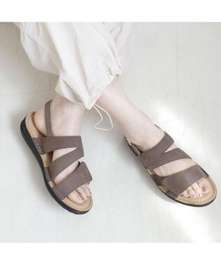 Pointer 本革 甲幅調整 マジックテープ付きサンダル オーク(ヌバック)