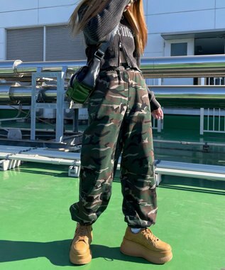 WEGO 【ウエストゴム】ヒップロゴスウェットパンツ 柄1