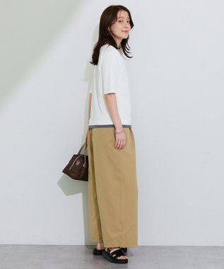 Green Parks 配色ヘンリーネック半袖プルオーバー Off White