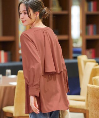 Tiaclasse L バックフレアヨークチュニック オレンジ