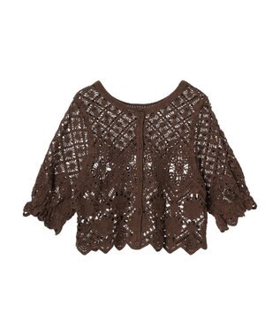 Green Parks ・ＳＵＧＡＲ　ＳＰＯＯＮ　２ｗａｙクロシェカーディガン Brown