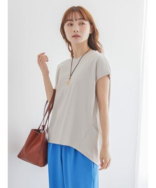 AMERICAN HOLIC キレイＣｏｔｔｏｎフレンチスリーブカットプルオーバー Gray Beige