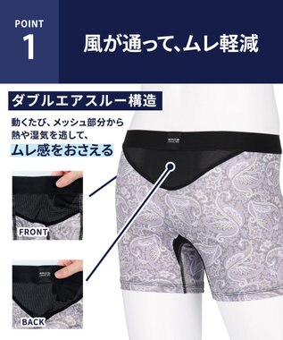 WACOAL MEN ボクサーパンツ 吸汗速乾(身生地部) ムレ軽減設計(フロント・バック) 前開き 下着 メンズ GT3061 /ブロス バイ ワコールメン グレー