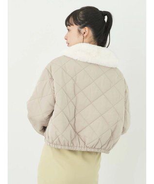 earth music&ecology ファーカラーブルゾン Beige