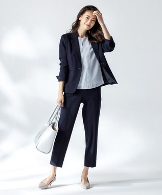 J.PRESS LADIES 【制菌加工・UVカット】アルファクロスジャージー パンツ ネイビー系