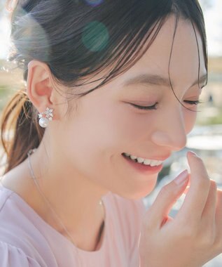 Tiaclasse 【金属アレルギー対応】ブルースターパールピアス・イヤリング イヤリング：シルバー