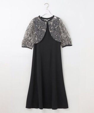 ANY SIS 【LilyCalin】ラインフラワーボレロ × ドレス ブラック