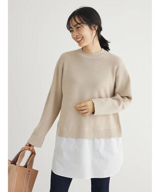 Green Parks ニットドッキングチュニック Light Beige