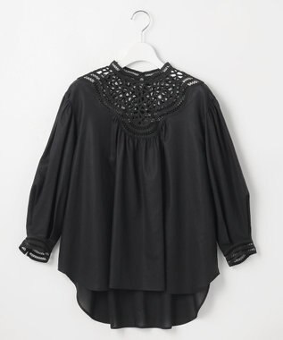 23区 【GOLD LABEL】モダンコットン レースコンビ ブラウス