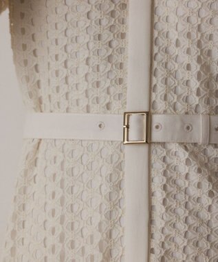 GRACE CONTINENTAL メッシュレースカフタンワンピース ホワイト