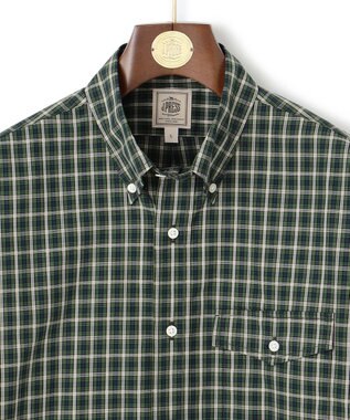 J.PRESS MEN ドビー マルチチェック シャツ グリーン系3
