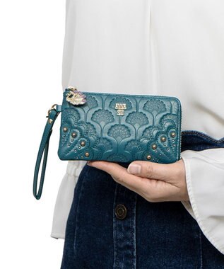 ANNA SUI ピーコック フラグメントケース ターコイズ