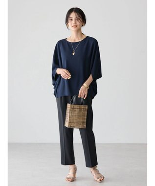 AMERICAN HOLIC イージーケア＋接触冷感　ドルマンブラウス Navy