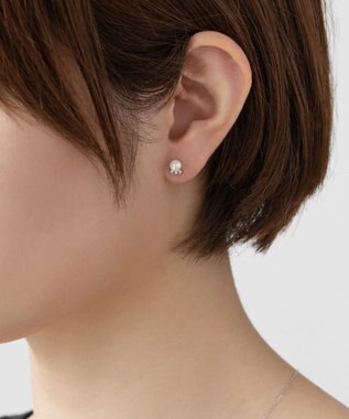 TOCCA 【WEB限定】FRILL DIAMOND PEARL PIERCED K10ホワイトゴールド 淡水パール ダイヤモンドピアス ホワイトゴールド系