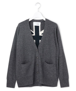 ICB 【30th ANNIVERSARY】 カシミヤブレンド ユニオンジャックカーディガン クラウディスカイ