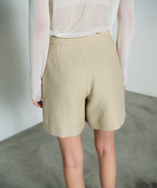 GRACE CONTINENTAL ツイードラップショートパンツ ベージュ