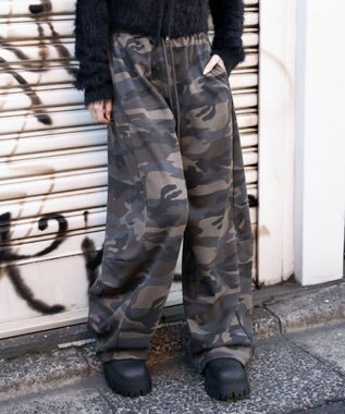 WEGO 【ウエストゴム/SMLサイズ展開】カーブデザインスウェットパンツ 柄1